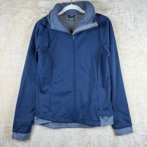 GORE RUNNING WEAR Women Navy‎ WINDSTOPPER Full Zip Hooded Jacket Size S Running